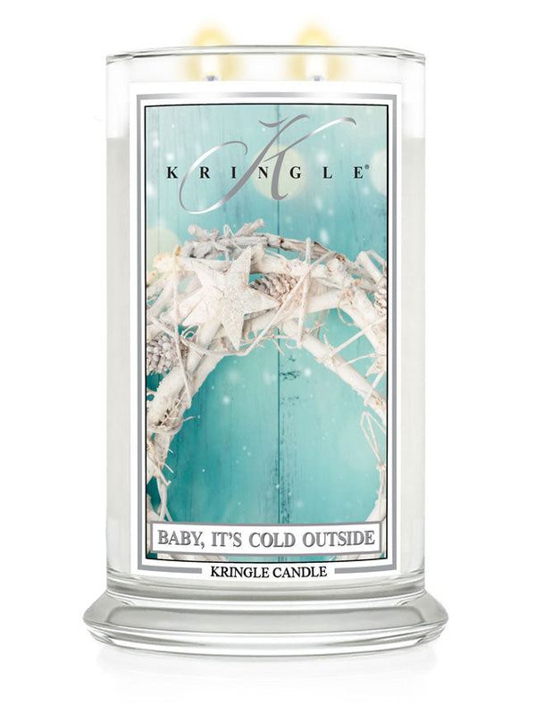 Kringle Candle with decorative label on a white background