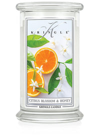 Kringle Candle with Citrus Blossom & Honey design on a white background