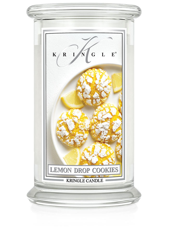Kringle Candle with lemon drop cookies design on a white background