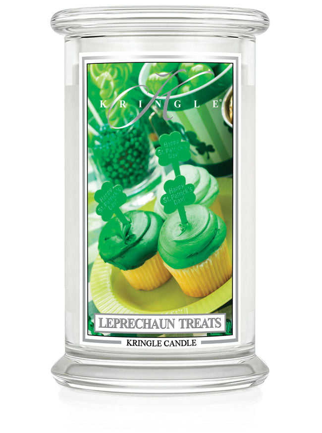 Leprechaun Treats Scented Large 22oz candle celebrating St. Patrick's Day