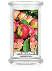 Kringle Candle with 'Macintosh Apple' label on a white background