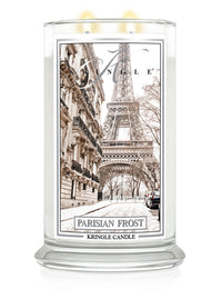 Kringle Candle Parisian Frost with Eiffel Tower design on a white background