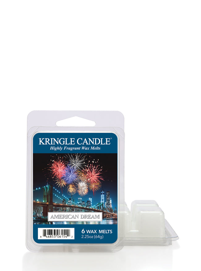 Kringle Candle wax melt package with a cityscape and fireworks design on a white background.