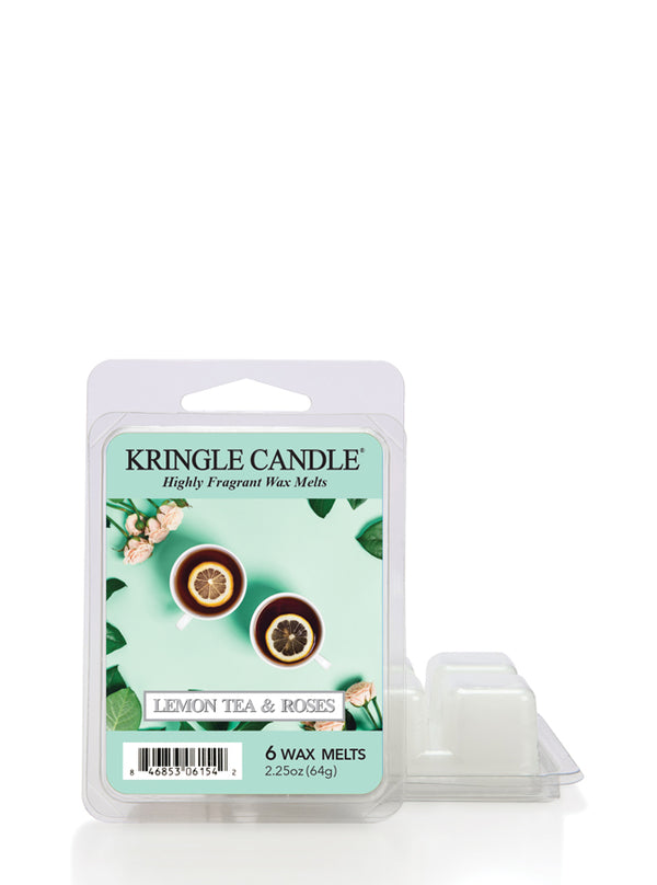 Kringle Candle Lemon Tea & Roses wax melt packaging on a white background