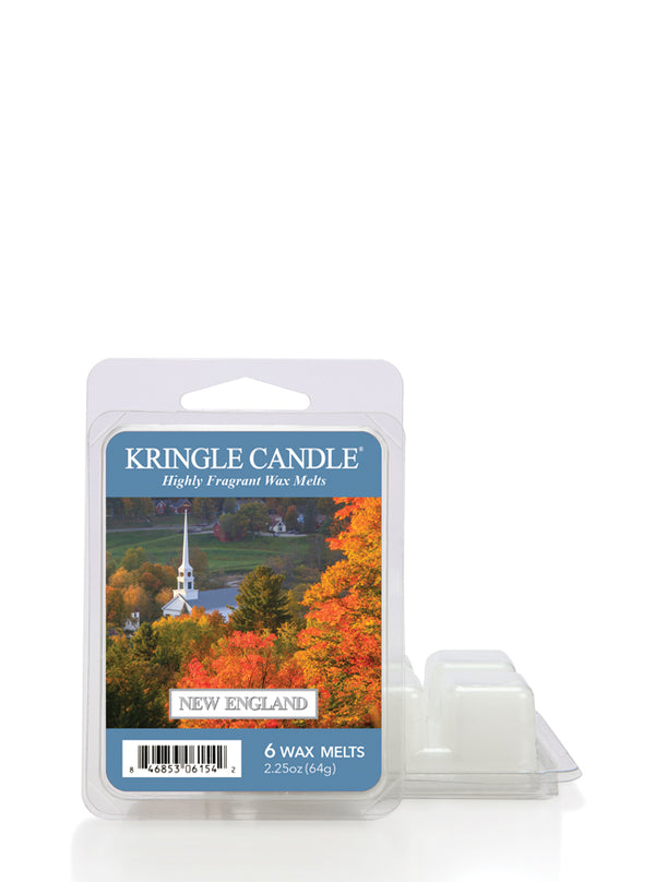 Kringle Candle New England wax melt packaging on a white background