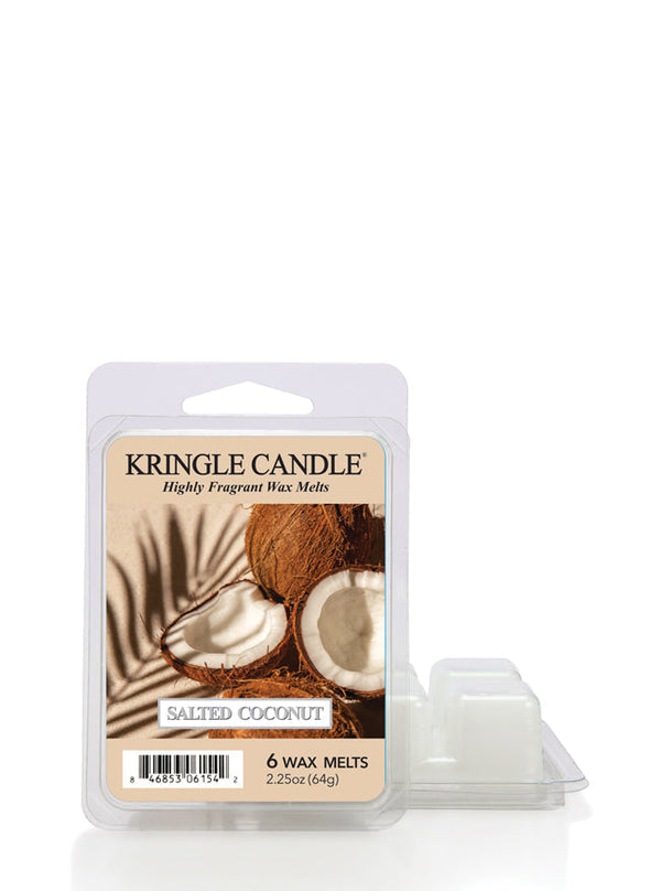Kringle Candle salted coconut wax melt packaging on a white background