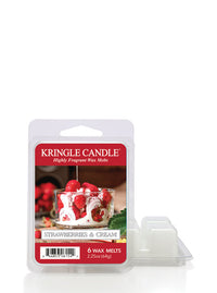 Kringle Candle strawberries and cream wax melts packaging on a white background