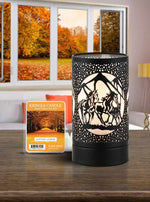 7" Touch Lamp Wax Warmer-Black Horses