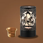 7" Touch Lamp Wax Warmer-Black Horses