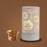 7" Touch Lamp Wax Warmer-White Flower