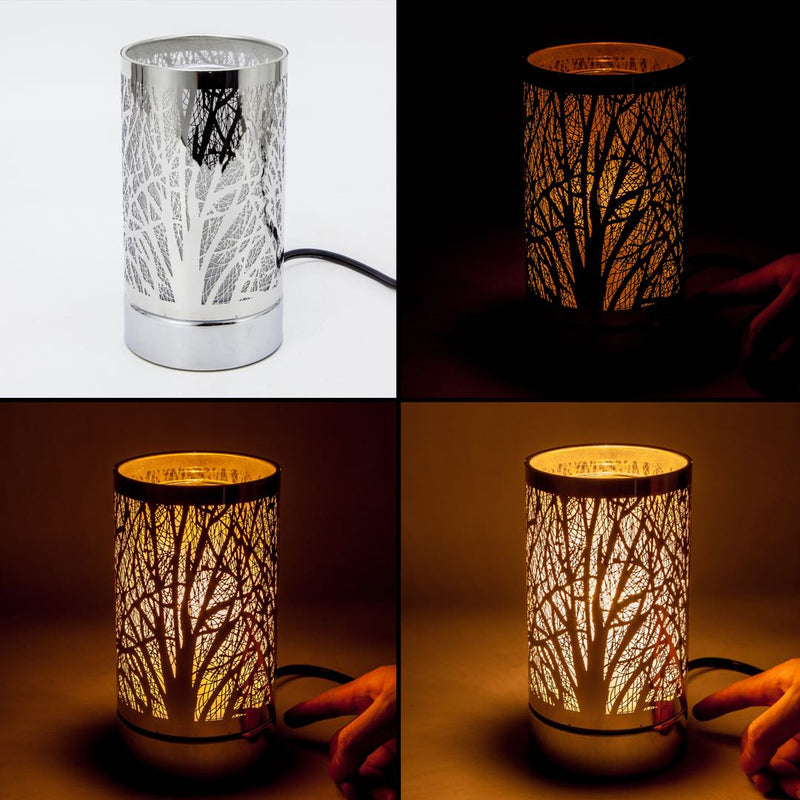 7" Touch Lamp Wax Warmer-Black Morning Trees
